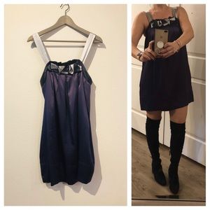 BCBGMaxAzria Fashion Purple Silk Mini Tunic Dress Sz XS NWOT